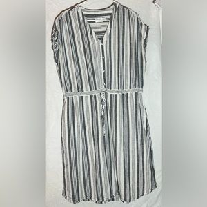 Time and Tru Large (12-14) women’s dress. Gray and white stripes.
